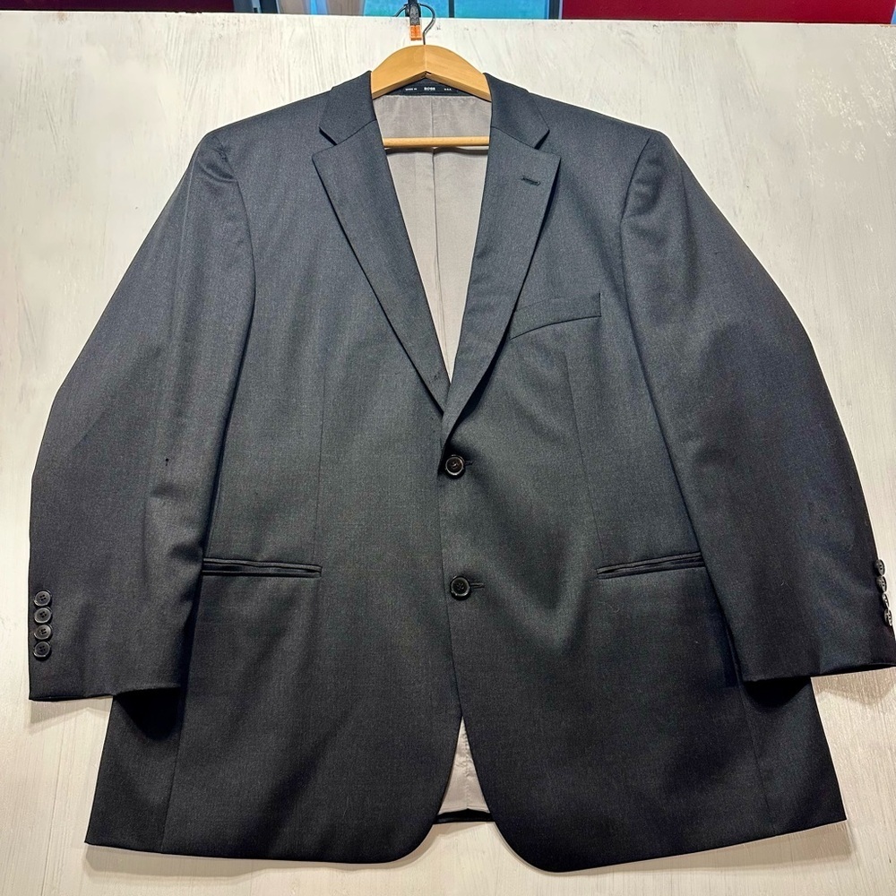 Hugo Boss Pasolini/Movie US 44S Blazer Jacket Super 100 Wool Gray Made in USA - Picture 1 of 15